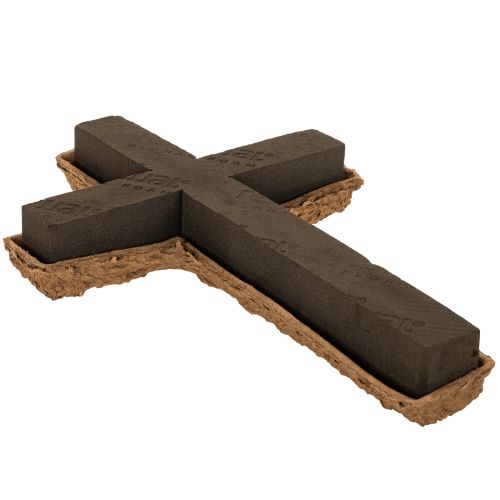 Mousse florale OASIS® Renewal® Biolit® en croix 42 cm, pour compositions funéraires, lot de 2