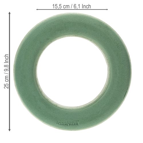 Article Anneau en mousse florale vert Ø25cm composition de couronne 4 pièces