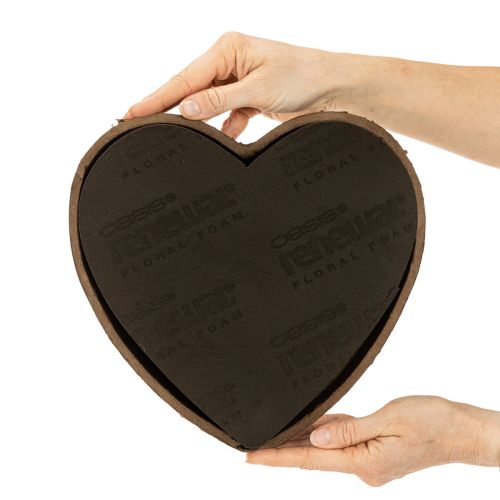 Article Cœur en mousse florale OASIS® Renewal® Floral Foam Biolit®, 26 cm, noir après hydratation, 2 pièces
