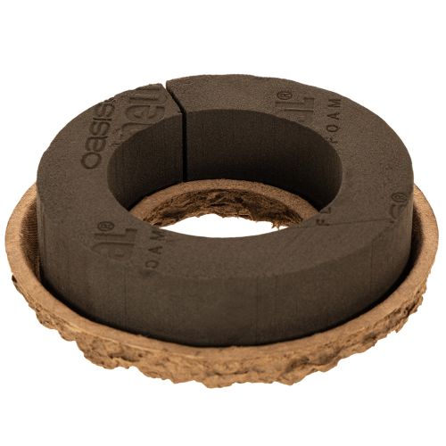 Lot de 2 anneaux de mousse florale OASIS® Renewal® Biolit®, 17 cm, pour compositions et couronnes