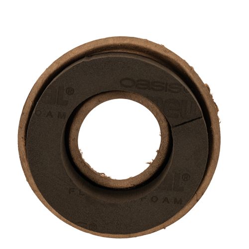 Anneau de mousse florale OASIS® Renewal® Floral Foam Biolit® avec coupelle, Ø 17 cm, noir, lot de 2