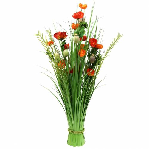 Floristik24 Bouquet décoratif sur pied coquelicot artificiel orange H77cm