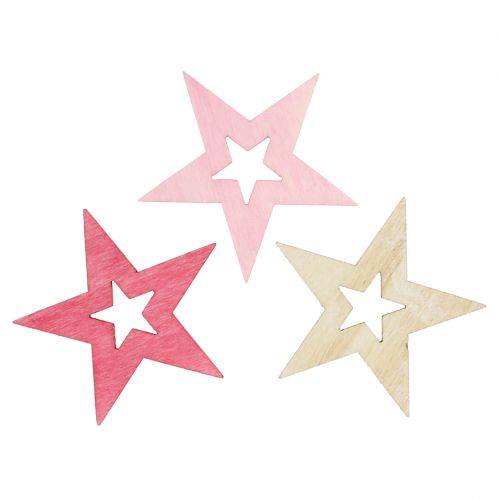 Étoiles pour saupoudrer rose, rose, nature 4cm 72pcs