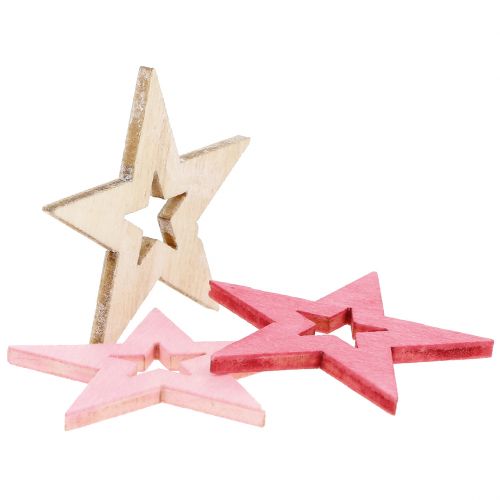 Étoiles pour saupoudrer rose, rose, nature 4cm 72pcs