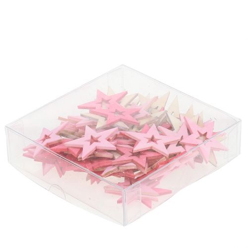 Floristik24 Étoiles à disperser rose, rose, naturel 4cm 72 pcs