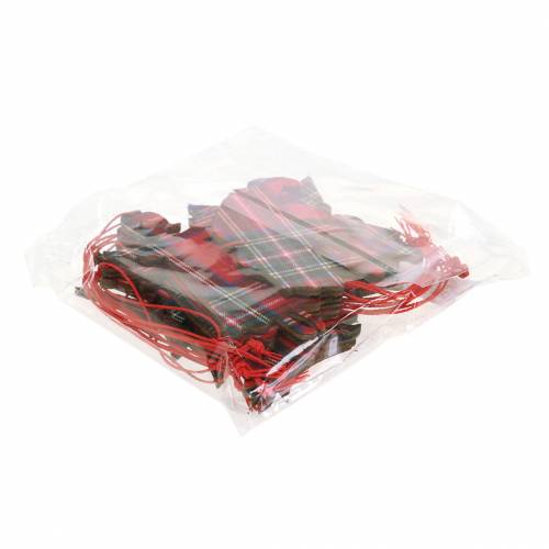 Floristik24 Décorations de sapin de Noël Style écossais Carreaux rouges 8cm 12pcs
