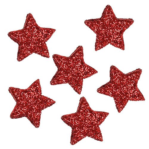 Floristik24 Star Glitter 1,5cm à saupoudrer rouge 144pcs