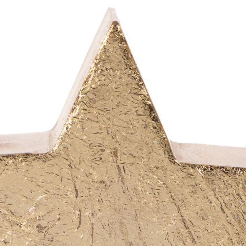 Étoile décorative en bois doré, 10 cm, lot de 3, décoration intérieure | Floristik24.fr