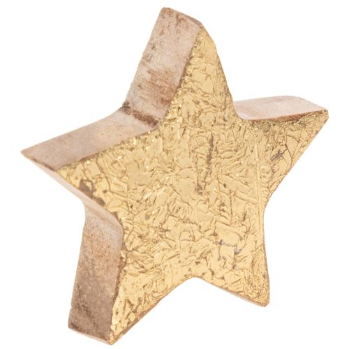 Étoiles décoratives en bois doré 5 cm, lot de 9 acheter | Floristik24.fr