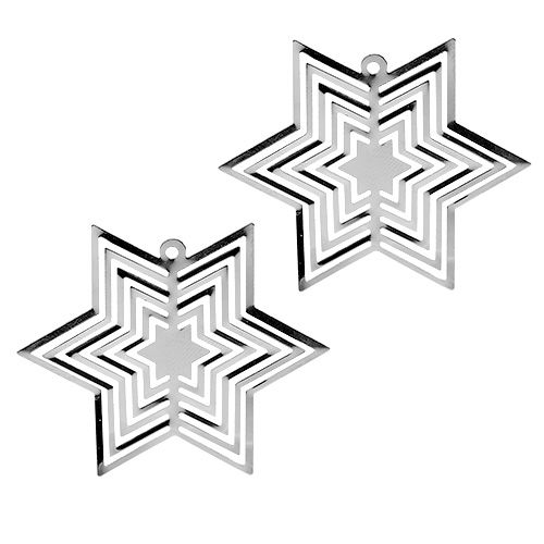 Floristik24 Etoile métal argent 6cm 24pcs