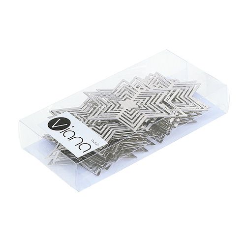 Floristik24 Etoile métal argent 6cm 24pcs
