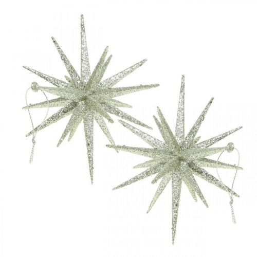 Floristik24 Décoration de Noël étoile à suspendre champagne Ø15cm 4pcs