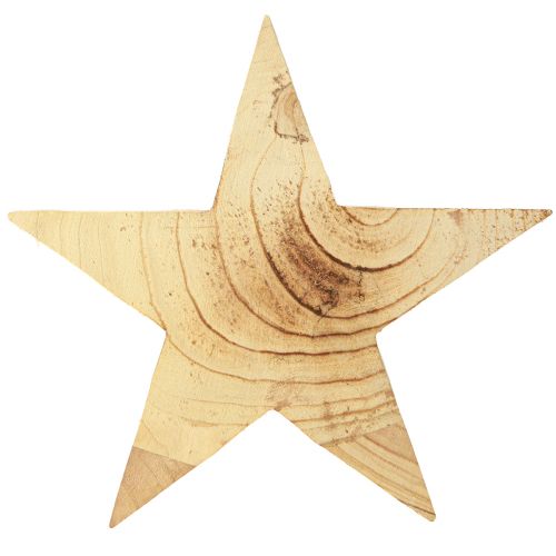 Article Étoile en bois Étoile en bois à poser Paulownia naturel 30cm