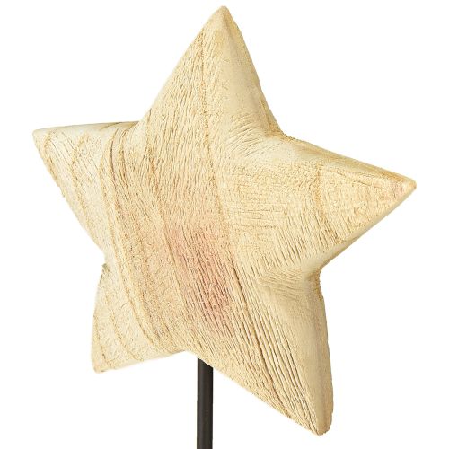 Article Étoile en bois, décoration de table en bois naturel H42cm