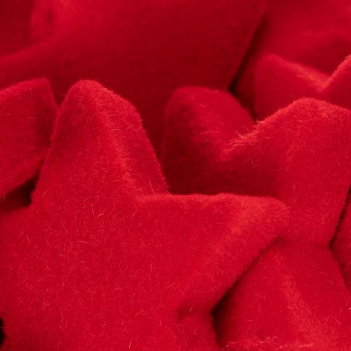 Étoiles en plastique floqué rouges, décoratives, 4-5 cm, lot de 40 | Floristik24.fr