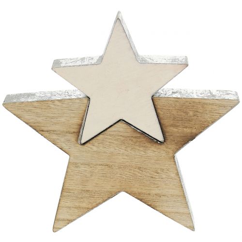 Floristik24 Etoile en bois nature 18cm