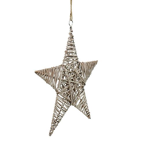 Floristik24 Étoile à suspendre marron clair 35cm 1 pièce