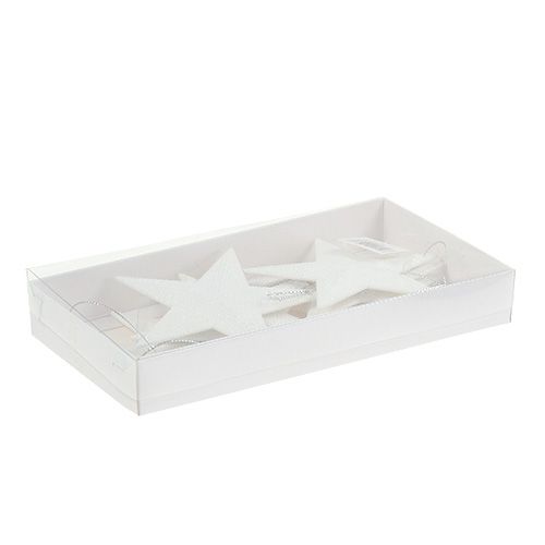 Floristik24 Etoile à suspendre blanche 11cm L19cm 6pcs