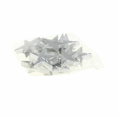 Déco étoiles argent 4cm 12pcs | Floristik24.fr