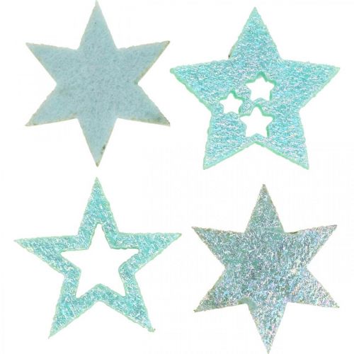 Etoiles décoratives pour travaux manuels Caoutchouc mousse autocollant menthe 4cm 36pcs