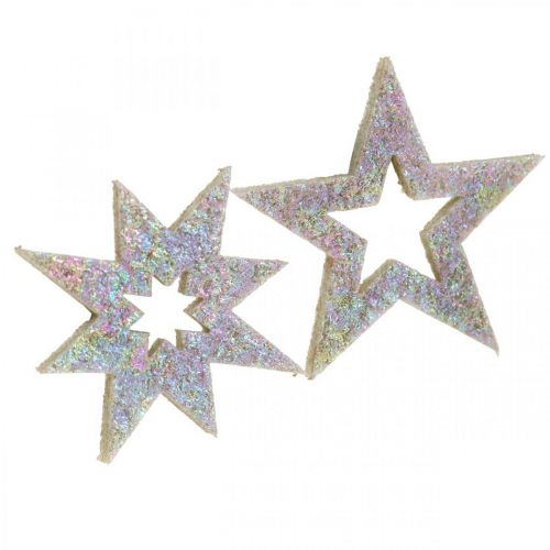 Article Étoiles décoratives pour travaux manuels caoutchouc mousse jaune, marron 4cm 36 pcs