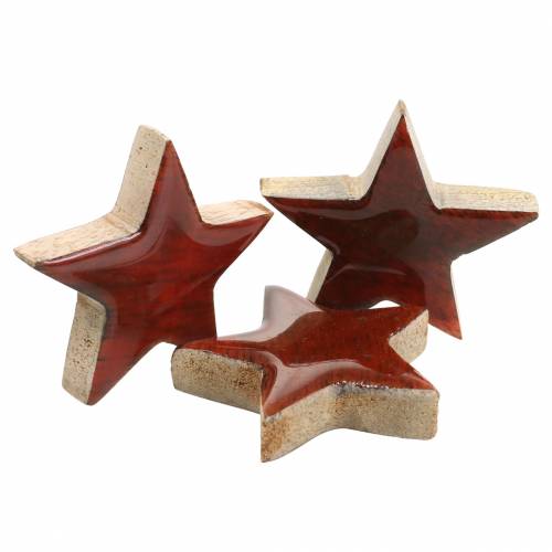 Floristik24 Décor dispersé étoile mangue laqué rouge 5 × 5cm 16p
