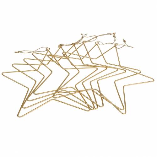 Floristik24 Décoration étoile à suspendre métal doré Ø25cm 6pcs