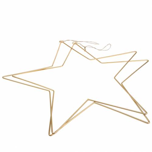 Floristik24 Etoile décorative à suspendre métal doré Ø50,5cm 2pcs
