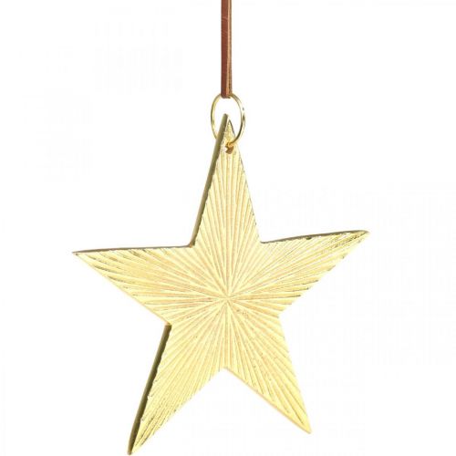 Article Etoile dorée, décoration de l&#39;Avent, pendentif décoration pour Noël 12 × 13cm 2pcs