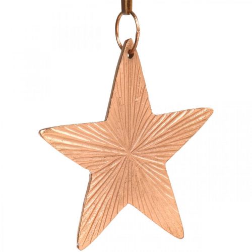 Pendentif étoile, décoration de Noël, décoration en métal couleur cuivre 9,5 × 9,5cm 3pcs