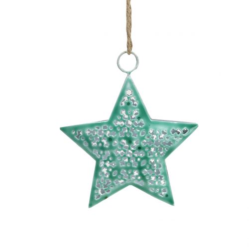 Floristik24 Décorations de Noël Étoile à suspendre Vert menthe 9,5cm 1pc