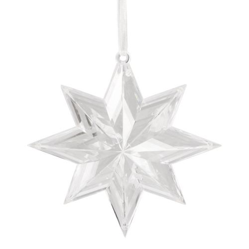 Étoile plastique transparent à suspendre 15cm 6pcs