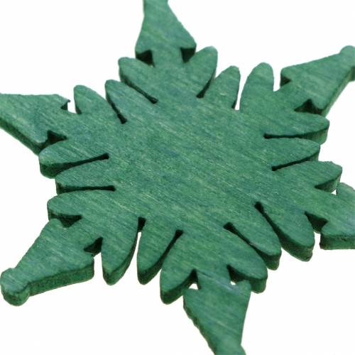 Article Décoration à disperser étoile de Noël vert, blanc assorti 4cm 72 pcs