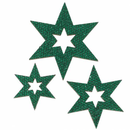 Floristik24 Décoration à disperser étoile verte 3-5cm 48 pcs