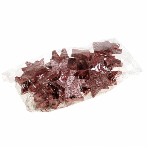 Floristik24 Étoile avec décoration saupoudrée de paillettes 6.5cm rose 36pcs