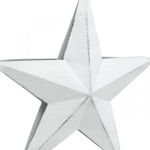 Etoile à accrocher, décorations de sapin de Noël, décoration métal blanc 19,5 × 18,5cm | Floristik24.fr