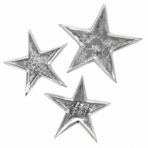 Floristik24 Étoiles en métal argenté 8,6 × 8,2 cm/6,9 × 6,7 cm 8 pièces