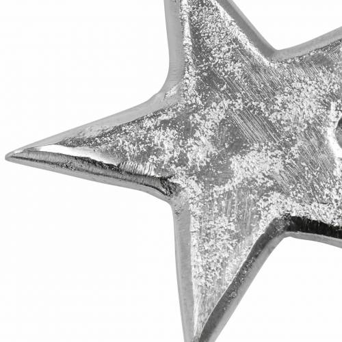 Article Étoiles en métal argenté 8,6 × 8,2cm / 6,9 × 6,7cm 8pcs
