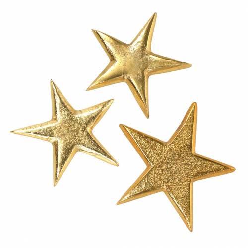 Floristik24 Étoiles en métal doré 7,8×7,4cm/6,4×6,2cm 8 pcs