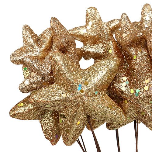 Floristik24 Étoiles livrées avec des paillettes d'or 60cm 5pcs
