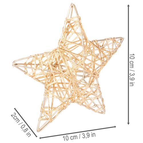 Lot de 12 étoiles décoratives en fil métallique doré, tailles 7 cm et 10 cm | Floristik24.fr