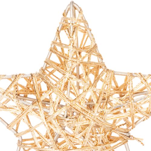 Lot de 12 étoiles décoratives en fil métallique doré, tailles 7 cm et 10 cm | Floristik24.fr