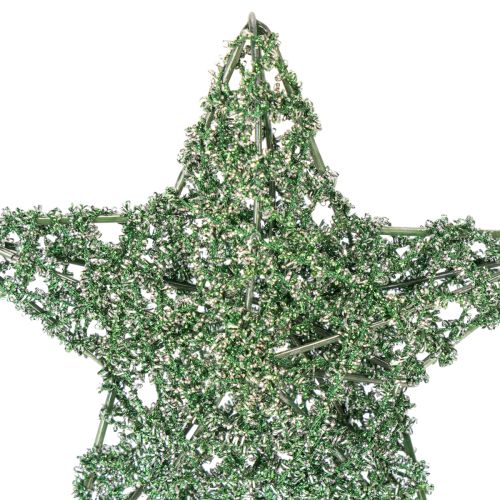 Étoiles décoratives en fil métallique vert, 7 cm et 10 cm, lot de 12 | Floristik24.fr