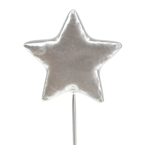 Floristik24 Etoiles sur fil argent 5cm L23cm 48 pcs
