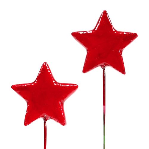 Étoiles sur fil à décorer 5cm rouge 48 pcs