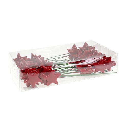 Floristik24 Étoiles sur fil à décorer 5cm rouge 48 pcs