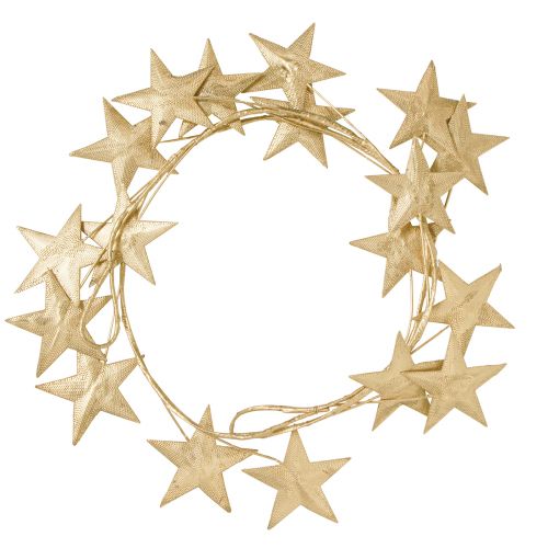 Article Guirlande étoiles pour Noël métal doré L180cm