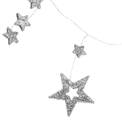 Floristik24 Guirlande étoile 110cm argent avec mica