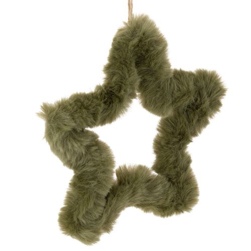 Décorations Étoile en Fausse Fourrure avec Cordon, 21 cm, Vert, Lot de 4 acheter | Floristik24.fr
