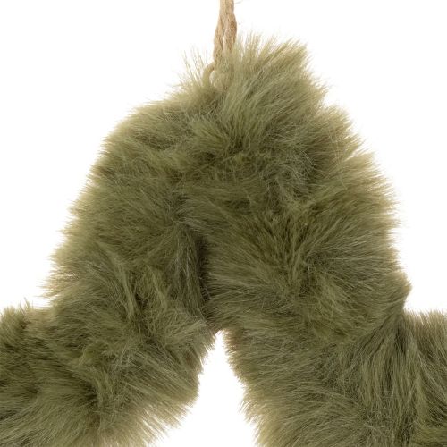 Décorations Étoile en Fausse Fourrure avec Cordon, 21 cm, Vert, Lot de 4 | Floristik24.fr